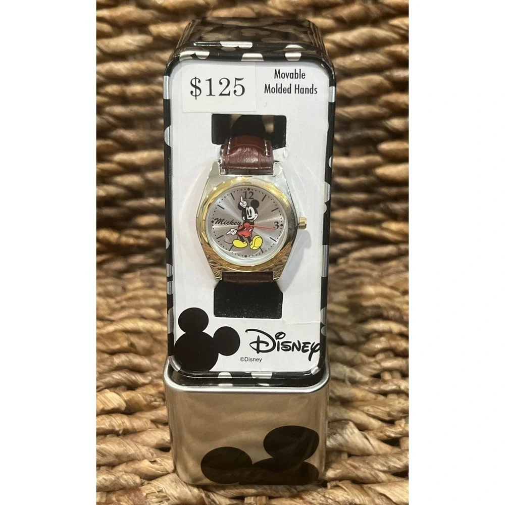 Disney Mickey Mouse Women's Collectible Watch Brown Quartz Analog MCK613 NEW!